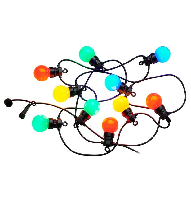 Set of 2 outdoor light garlands connectable 10 multicolored LED globes PARTY GUINGUETTE 6.50m 8 modes