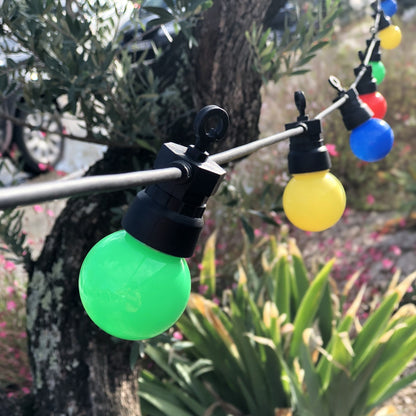 Connectable outdoor light garland 10 multicolored LED globes PARTY GUINGUETTE 6.50m 8 modes