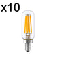 Set of 10 LED filament bulb E14 warm white PLUTON T25 4W H9cm