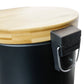 Kitchen wood bin with pedal 30L Natural FOREST Black in stainless steel bamboo lid with bucket