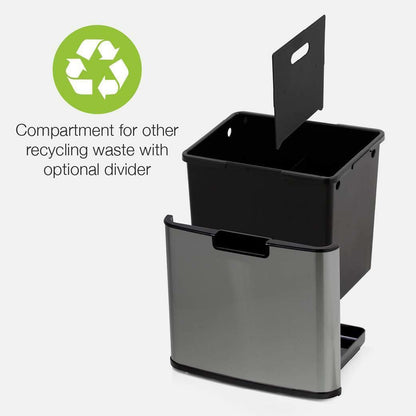 NARVIK 75l Double Compartment Automatic Kitchen Trash Can In Stainless Steel Recycling Large Capacity And Table Trash Can 3l