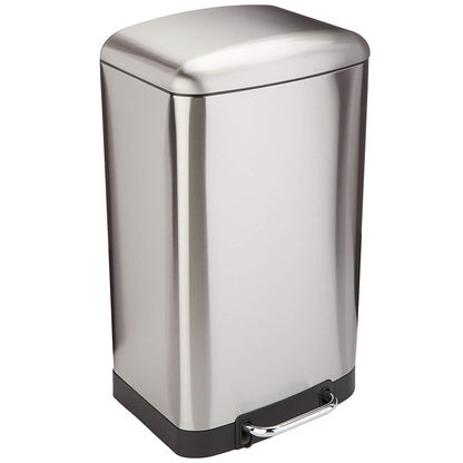 Poubelle de cuisine à pédale 40L Design GREENWICH en acier Inox avec seau couvercle bombé - REDDECO.com