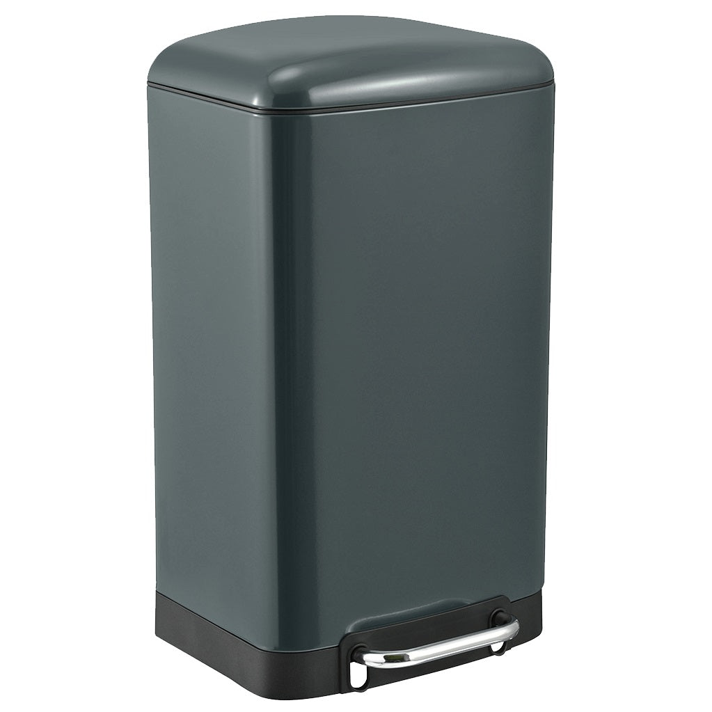 Kitchen pedal bin 40L Design GREENWICH Matt black in stainless steel with domed lid bucket