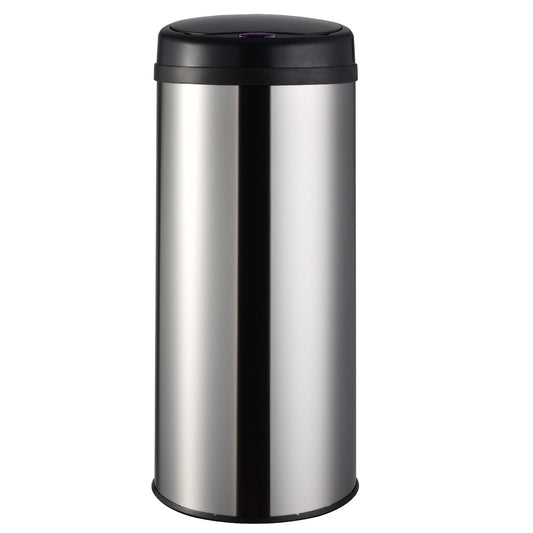 Automatic kitchen bin 50L ARTIC SILVER large capacity in brushed STAINLESS STEEL with strapping