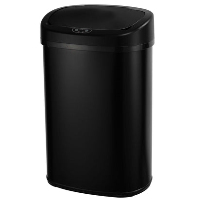 Automatic kitchen bin 58L MAJESTIC large capacity Matt black in stainless steel with strapping