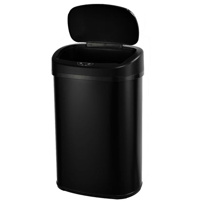 Automatic kitchen bin 68L MAJESTIC large capacity Matt black in stainless steel with strapping