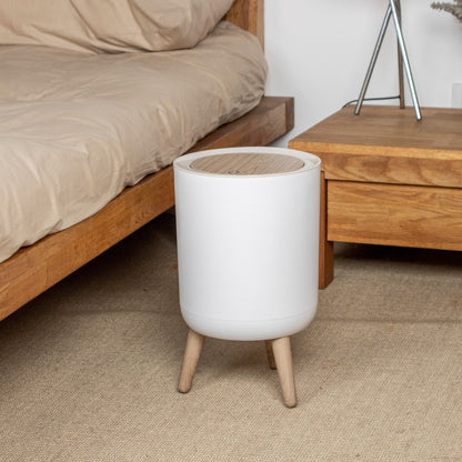 MALMO touch 7L bathroom floor trash can Wood color