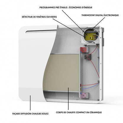 ROSWELL CERAMIC dry inertia electric radiator with LCD screen 2000W