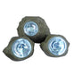 Set of 3 solar garden rocks to be placed with white LED lighting ROCKY BROWN 14 and 9cm