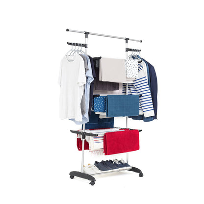 Séchoir à linge étendoir multifonction 25M ULTIMA 3 niveaux Noir et inox - REDDECO.com