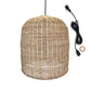 Mains-powered suspension for outdoors GIACOMO OUTDOOR CABLE in natural rattan bohemian style 5m cable length