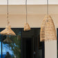ZAKARI OUTDOOR CABLE mains-powered pendant lamp in bohemian natural date palm fiber 5m cable length