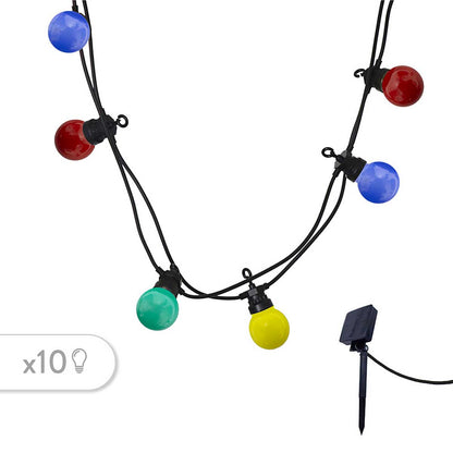 Solar light garland 10 globes multicolored LED PARTY GUINGUETTE SOLAR 5.70m 8 modes