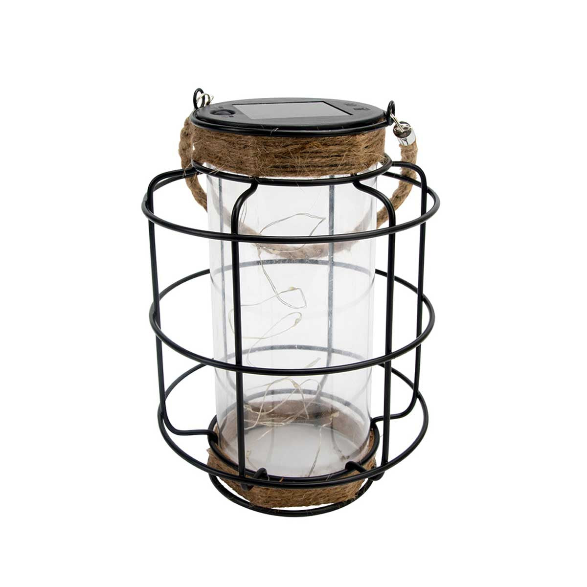 LIGHTHOUSE Warm white micro LED rope handle decorative solar lantern H20cm