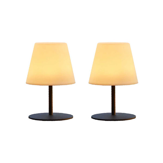 Pack of 2 Table lamps wireless gray steel foot LED warm white/white dimmable TWINS H16cm