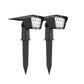 Set of 2 solar spotlights 2 in 1 projector to prick or fix rectangular powerful lighting dimmable white LED CURTIS H 31.5cm