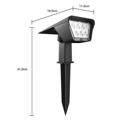 Set of 2 solar spotlights 2 in 1 projector to prick or fix rectangular powerful lighting dimmable white LED CURTIS H 31.5cm