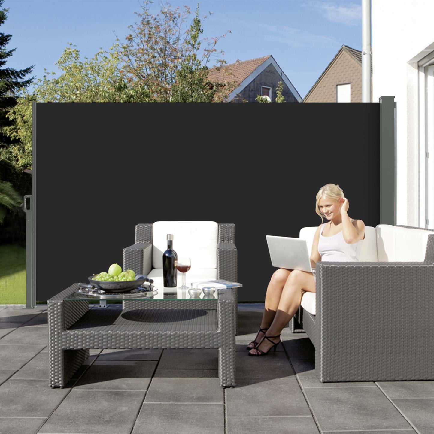 PHOENIX 140x300 cm Outdoor Blackout Retractable Screen Screen Gray
