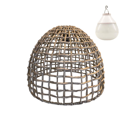 Suspension AMADEO NOMAD en jacinthe d'eau naturelle style bohème avec ampoule LED nomade