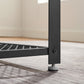 Industrial Design Coffee Table with Large Top JACKY Adjustable Feet Floor Protection Metal Frame - Stable - Light Oak